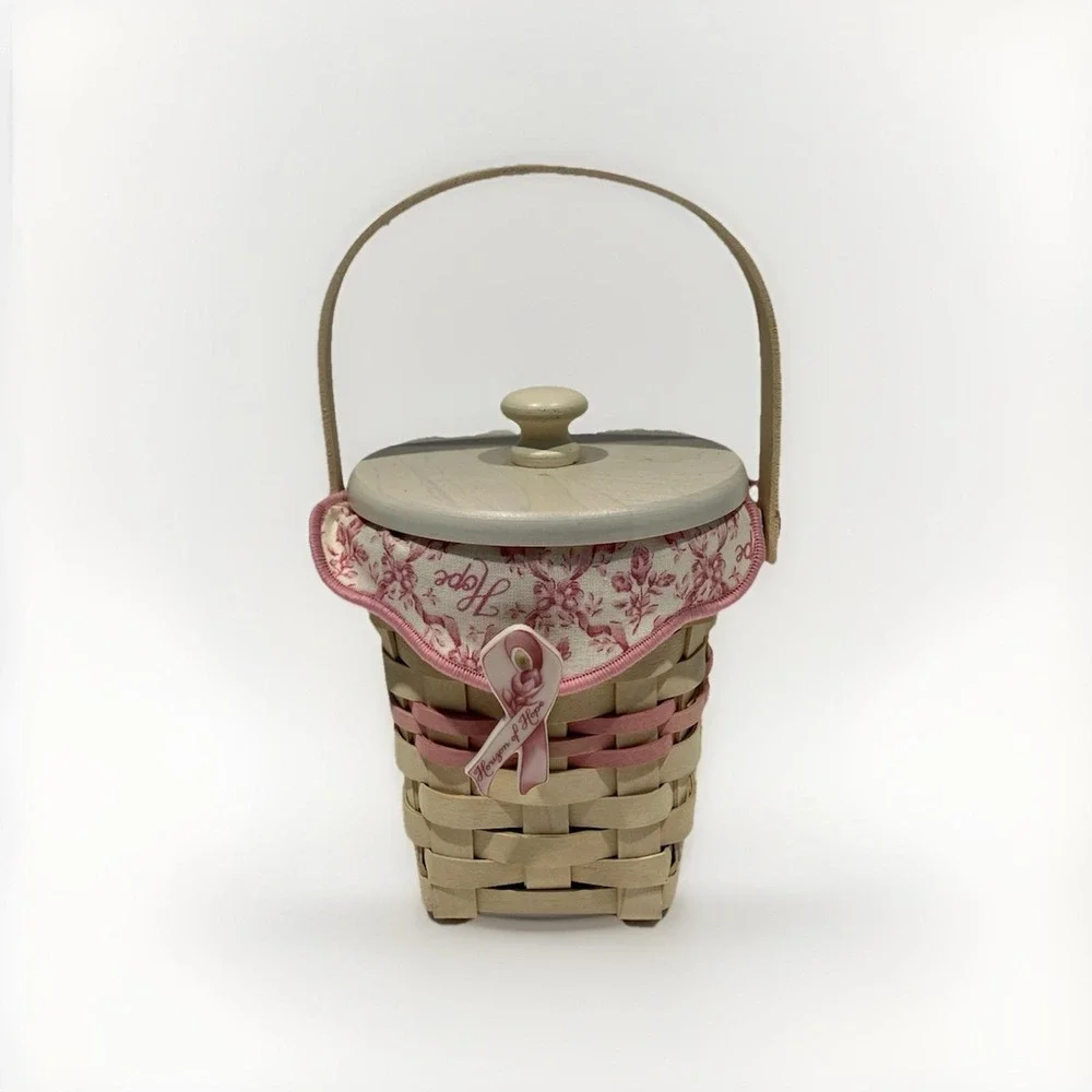 Longaberger Horizon of Hope Basket American Cancer Society Pink 2002 Complete